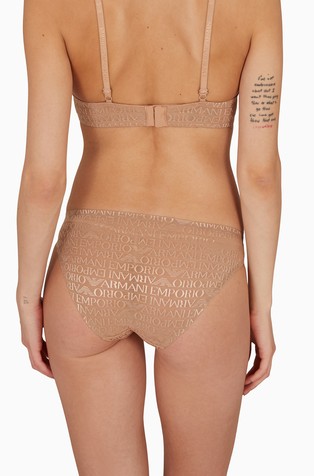 EMPORIO ARMANI ASV Iconic paket 2 spodnjih hlačk z logo vzorcem Bež - Beige 4