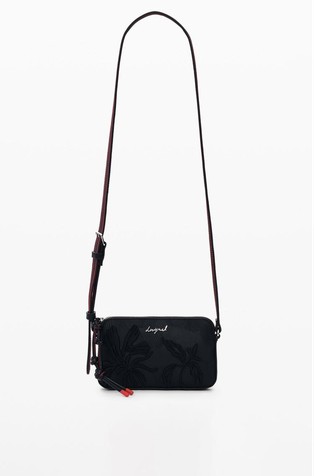 Mini torbica za čez ramo z vezenimi rožami