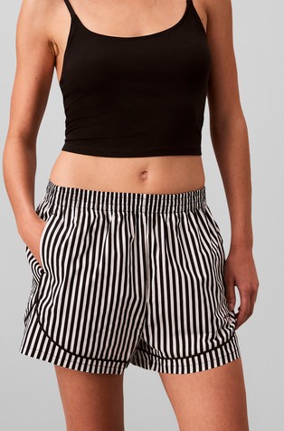 Cotton Poplin Striped Pyjama Shorts
