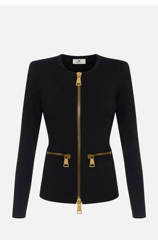 Cardigan in milano fabric with zips