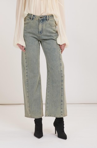 Wide fit cotton jeans