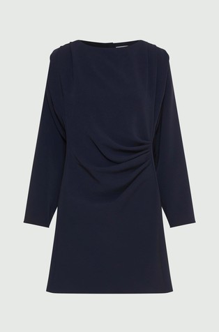 Obleka z dolgimi rokavi in nabranimi detajli