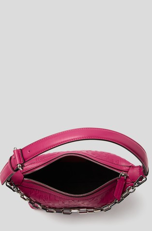 KARL LAGERFELD K/Kushion Monogram-Embossed Baguette Fuchsia 3