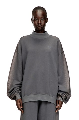 Relaxed fit pulover s kovinsko svetlečimi vlakni