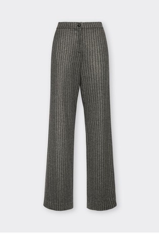 Regular fit flanelaste hlače s črtastim vzorcem