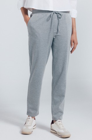 Herringbone trousers with drawstring