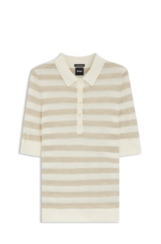 Knit virgin-wool polo sweater