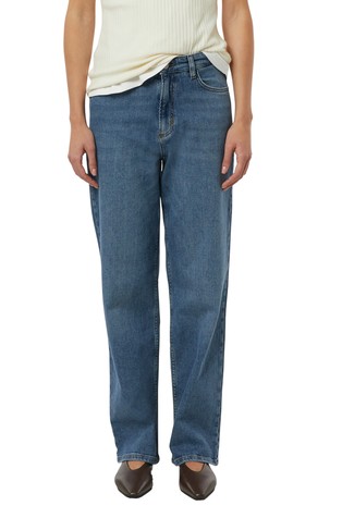 Ravne jeans hlače s spranim videzom