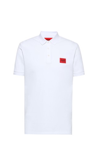 Slim-fit piké bombažna polo majica z rdečim logotipom
