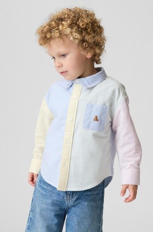 Bombažna srajca z barvnimi bloki za malčke