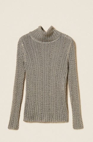 Turtleneck jumper with print