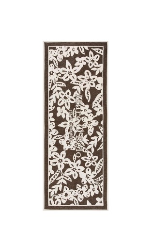 Linen scarf with floral print