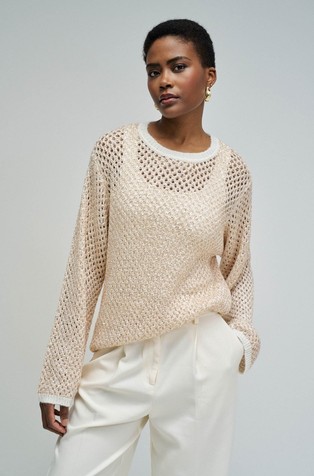 Knit sweater with lurex