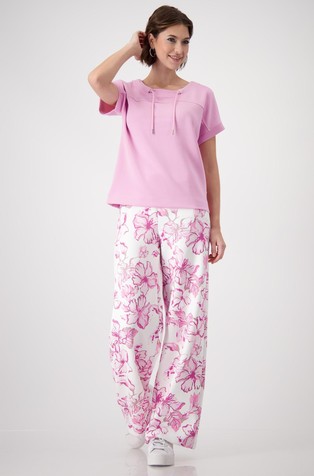 MONARI Short sleeved sweatshirt with drawstring Pink 4