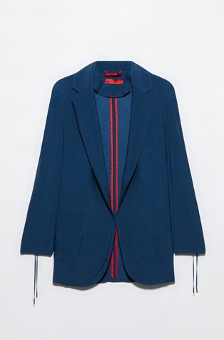 Crinkle twill blazer