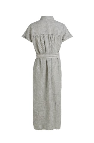 TOMMY HILFIGER Lanena midi srajčna obleka Večbarvna - Multi 2