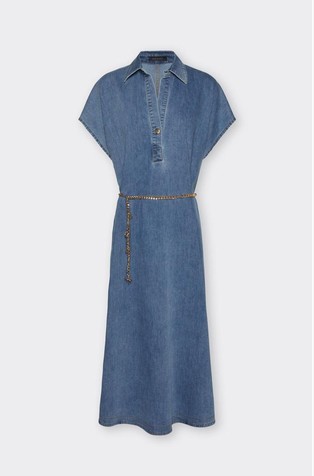 Long denim shirt dress