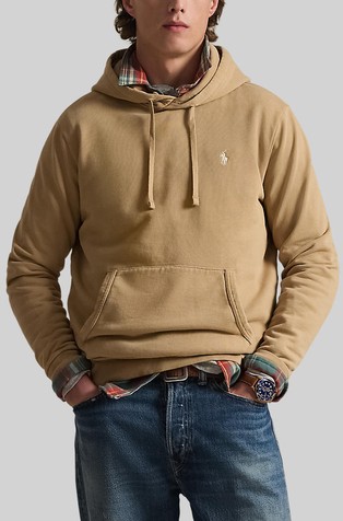 Pulover s kapuco in frotirano notranjostjo