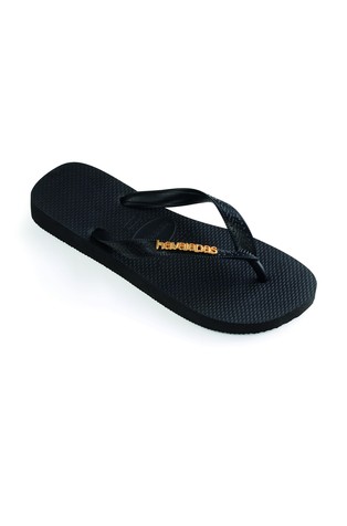 HAVAIANAS Slim Logo japonke Črna - Black / Black 2