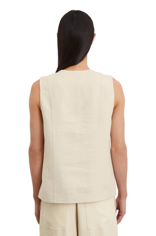 MARC O'POLO Tailored vest made from a linen-viscose mix Beige 2