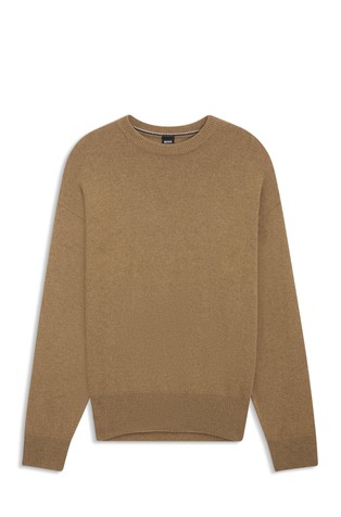 Relaxed fit pleten pulover iz deviške volne