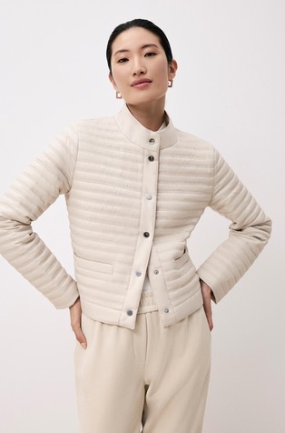 COMMA Quilted jacket with stand-up collar Beige 3