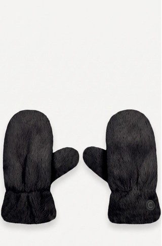 Faux fur mittens