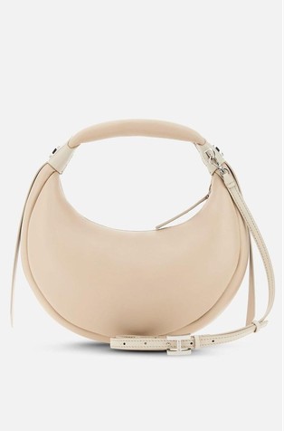 HOGAN Bam Bam Leather Hobo Bag Medium Ivory 4