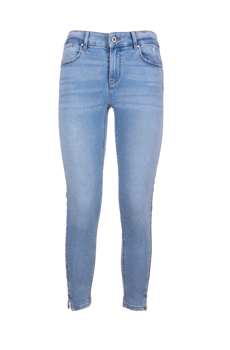 FRACOMINA Cropped jeans hlače iz bombažne mešanice Modra - Blue 