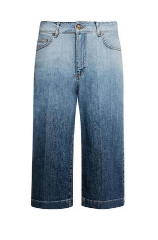 Jeans cropped made in denim with fading wash