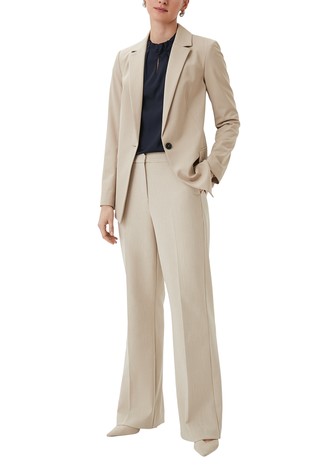 COMMA Satin blouse with gathers around the neck Blue 3