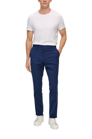 S.OLIVER Slim fit hlače iz viskozne mešanice Modra - Blue 3