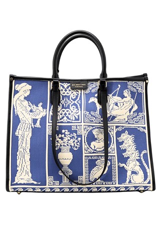 Patterned canvas tote
