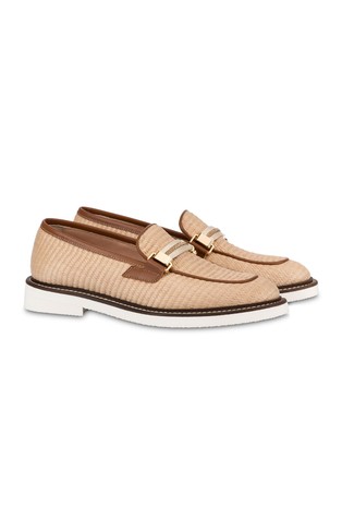 POLLINI Mannish Raffia Loafers Desert / Rodeo 2