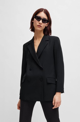 Double-breasted relaxed-fit jacket
