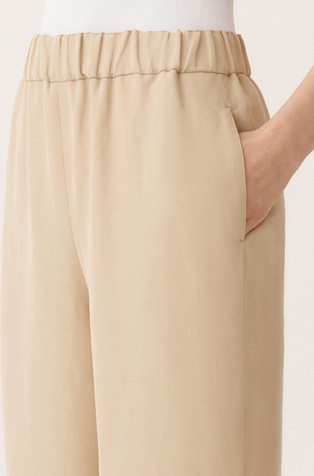FABIANA FILIPPI Jogging fit trousers in viscose linen blend Beige 3
