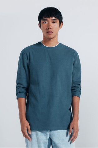 Double waffle fabric T-shirt