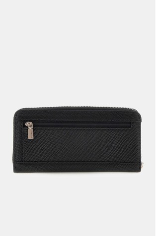 GUESS Laurel velika denarnica s saffiano vzorcem Črna - Black 2