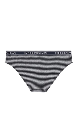 EMPORIO ARMANI Paket 2 spodnjih hlačk z logo pasom Modra - Blue 3