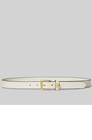 Ozek usnjen pas z logo detajlom