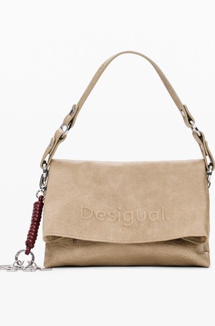 Medium Faux Leather Logo Bag