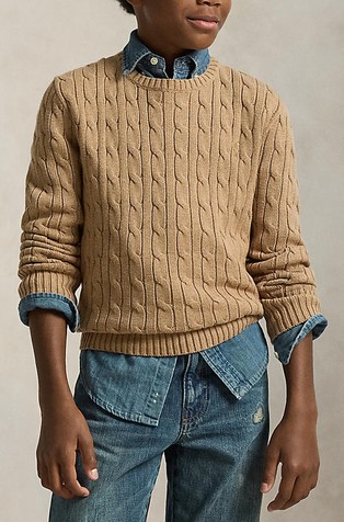 Cable-Knit Cotton Sweater