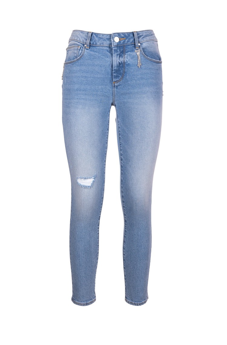 FRACOMINA Skinny fit jeans hlače s push-up učinkom Modra - Blue 