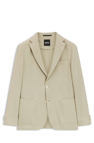 Slim fit suknjič iz lanene mešanice