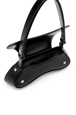 DIESEL Play crossbody bag in semi gloss leather Black 4