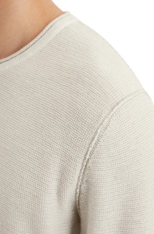 MARC O'POLO Pleten pulover iz organskega bombaža in lana Siva -  Gray Silk 3