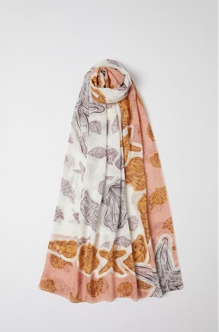 Modal and silk-blend stole with pattern