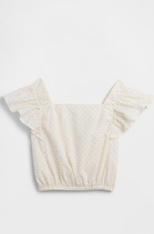 Top z nabranimi rokavi za deklice