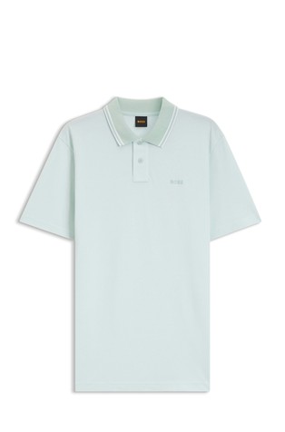 Logo-print polo shirt in Oxford-piqué cotton