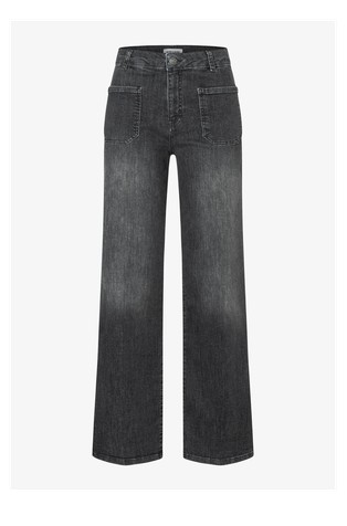 Ravne jeans hlače s širokimi hlačnicami